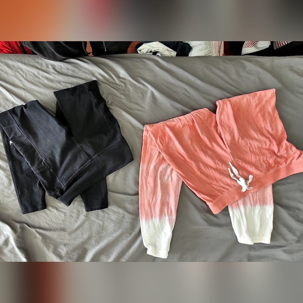 Black and Pink Kids Bottoms Set